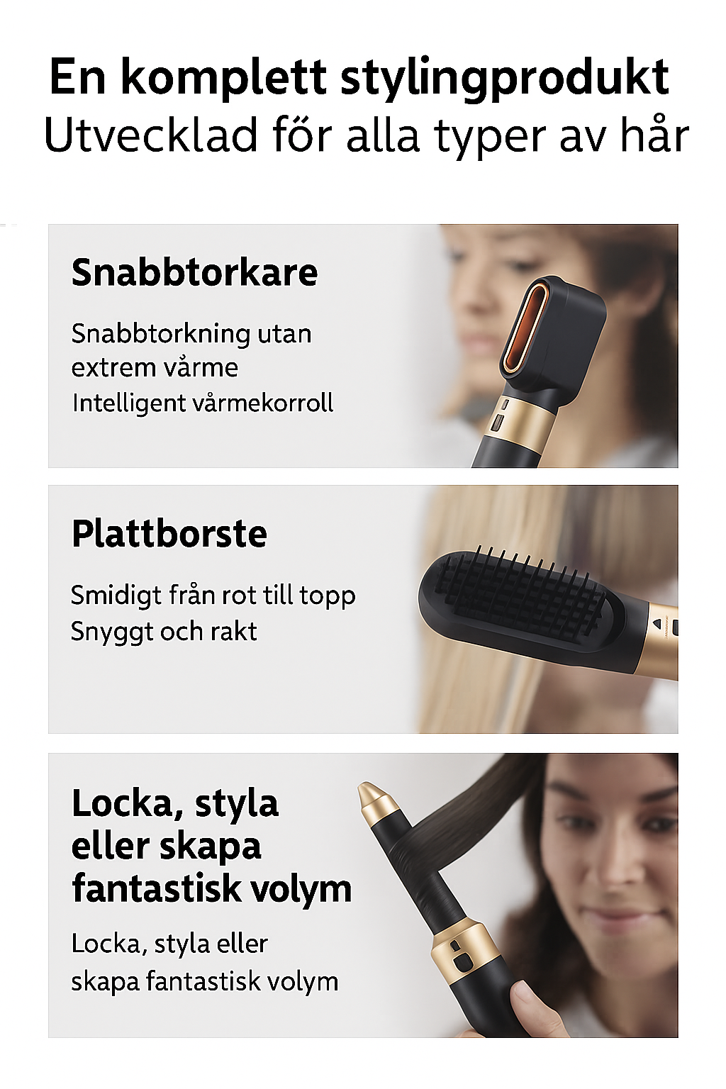 Multifuktionell 5-in-1 Hårfön - Gratis förvaringslåda